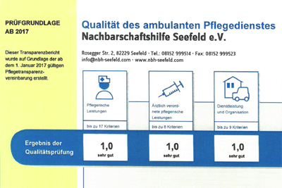 1,0 „sehr gut” – Traumergebnis bei der MDK-Prüfung für unseren Ambulanten Pflegedienst