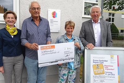 Die Bürgerstiftung Landkreis Starnberg hat den Start des RepairCafè's der NBH Seefeld mit 800 Euro unterstützt.