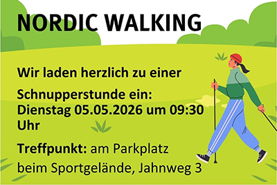Wir laden herzlich ein zu einer Schnupperstunde NORDIC WALKING